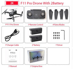 SJRC F11 PRO GPS Drone With Wifi FPV 1080P/2K HD Camera F11 Brushless Quadcopter 25 minutes Flight Time Foldable Dron Vs SG906