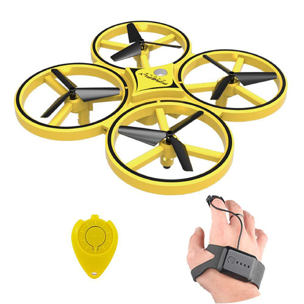 HobbyLane ZF04 RC Drone Mini Infrared Induction Hand Control Drone Altitude Hold 2 Controllers Quadcopter for Kids Toy Gift