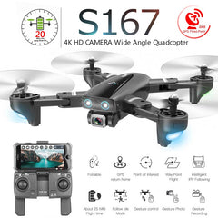 S167 Foldable Profissional Drone with Camera 4K HD Selfie 5G GPS  WiFi FPV Wide Angle RC Quadcopter Helicopter Toy E520S SG900-S