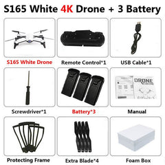 S165 Professional Foldable Drone with Dual Camera 4K HD WiFi FPV Wide Angle Optical Flow RC Quadcopter Helicopter Toys VS SG106