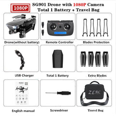 SG901 RC Drone with 4K 1080P WiFi FPV HD Dual Camera Follow Me Quadrocopter Foldable Quadcopter RC Helicopter Toy For Kid's Gift