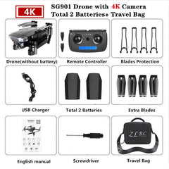 SG901 RC Drone with 4K 1080P WiFi FPV HD Dual Camera Follow Me Quadrocopter Foldable Quadcopter RC Helicopter Toy For Kid's Gift